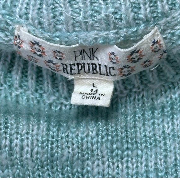🌺 5 x 25 🌺 Bundle Pink Republic Light Blue Knit Top girls Sz 14 ( Large ) - Picture 3 of 4